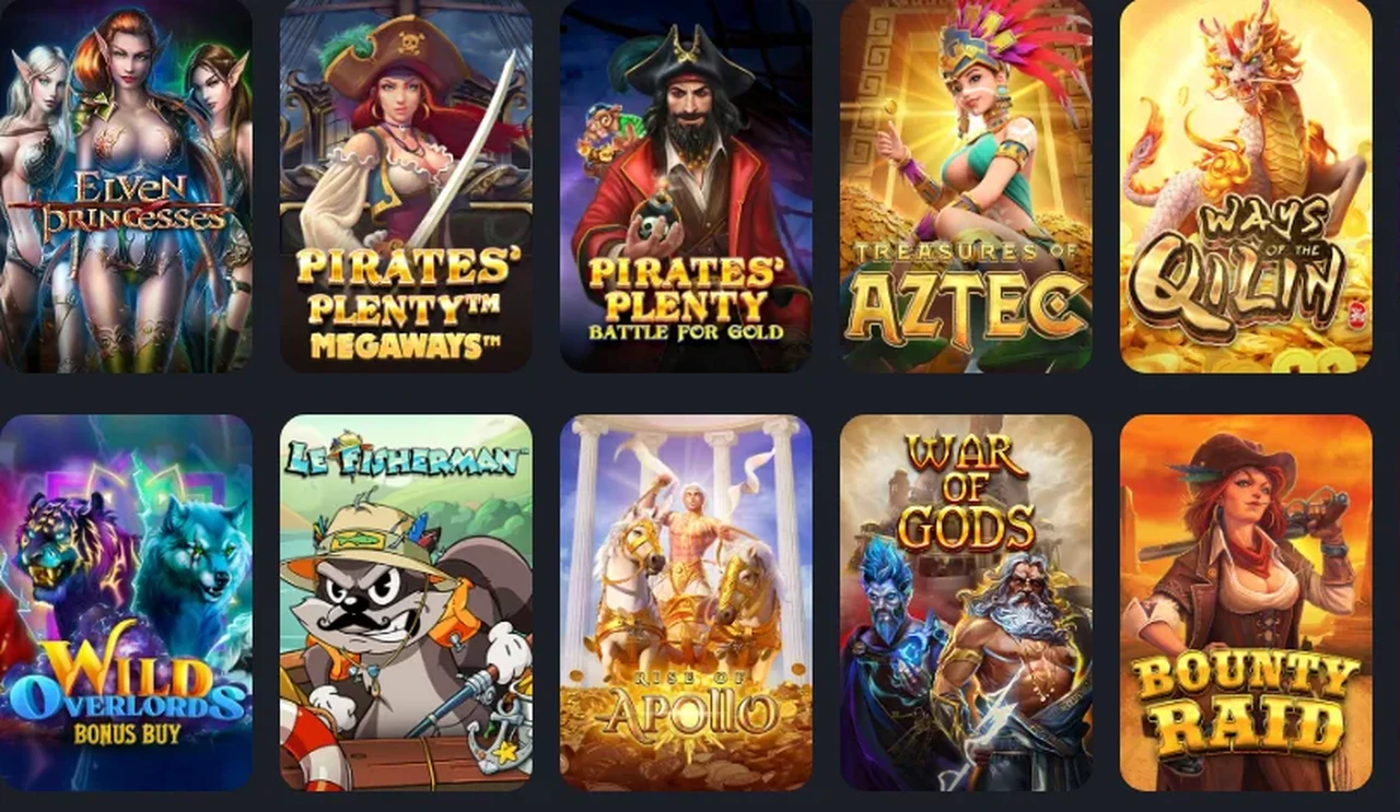 Το λόμπι του Twin Casino στα ελληνικά: οι τίτλοι Elven Princesses, Pirates’ Plenty Megaways, Treasures of Aztec, Ways of the Qilin, Wild Overlords, Le Fisherman, Rise of Apollo, War of Gods και Bounty Raid