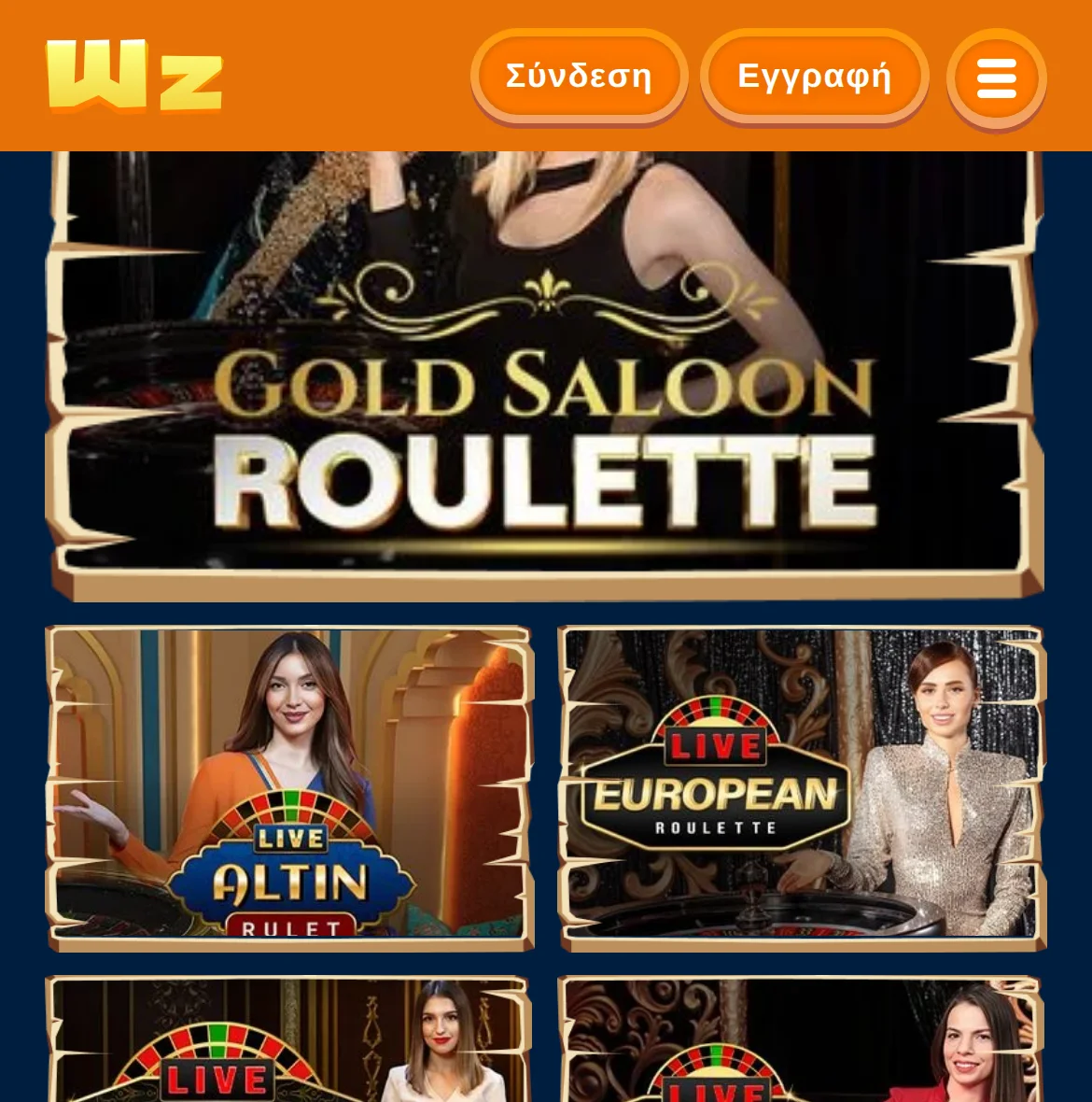 Το ζωντανό καζίνο της Wazamba με τα τραπέζια Gold Saloon Roulette, Live Altin Rulet και Live European Roulette και πραγματικούς κρουπιέρηδες